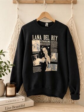 Black Graphic Crewneck Sweatshirt